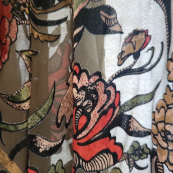 Free People Kimono Boho Sheer Crushed Velvet Flowers. NWOT. - Picture 4 of 5